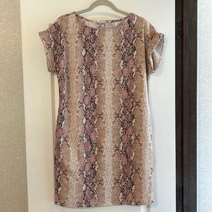 Snake Print Shift Dress